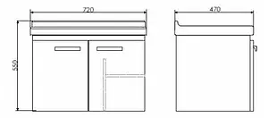 Тумба-умывальник подвесная Comforty Рига 70 дуб сонома/белый 00004142215CF, 2