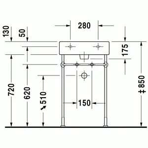 Консоль Duravit Vero 42 хром 030651000 Консоль Duravit Vero 42 хром 030651000, 3