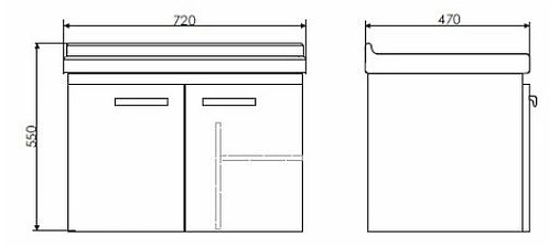 Тумба-умывальник подвесная Comforty Рига 70 дуб сонома/белый 00004142215CF