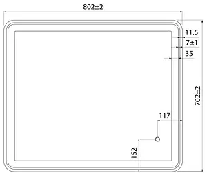 Зеркало с подсветкой IDDIS Cloud 80 с подогревом чёрный CLO8000i98 Зеркало с подсветкой IDDIS Cloud 80 с подогревом чёрный CLO8000i98, 2