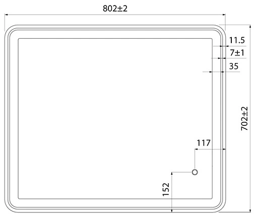 Зеркало с подсветкой IDDIS Cloud 80 с подогревом чёрный CLO8000i98