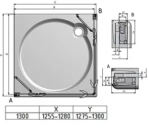 Душевое ограждение 1300x1300мм прозрачное стекло Roltechnik Elegant Line GDOL1+GDOP1/1300*1300 132-130000L-00-02+132-130000P-00-02 Душевое ограждение 1300x1300мм прозрачное стекло Roltechnik Elegant Line GDOL1+GDOP1/1300*1300 132-130000L-00-02+132-130000P-00-02, 2