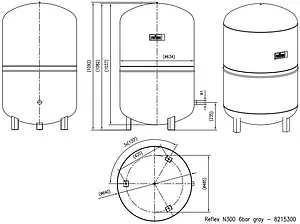 Расширительный бак Reflex N 300л 6 бар 8215300 Расширительный бак Reflex N 300л 6 бар 8215300, 2