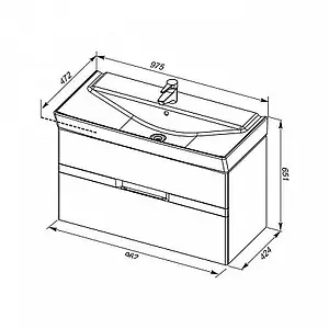 Тумба-умывальник Aquanet Виго 100 белый 00183403+00168784 Тумба-умывальник Aquanet Виго 100 белый 00183403+00168784, 2