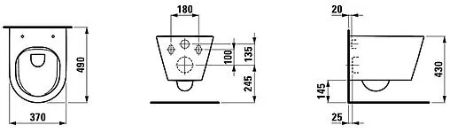 Унитаз подвесной безободковый Laufen Kartell Rimless белый 8.2033.3.000.000.1