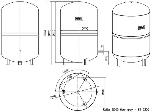 Расширительный бак Reflex N 300л 6 бар 8215300