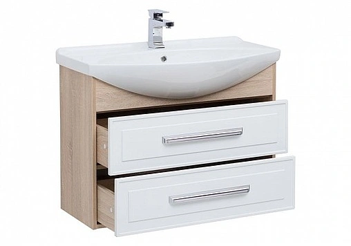 Тумба под умывальник Aquanet Остин 85 белый/дуб сонома 00201724