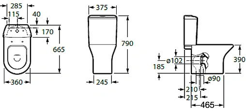 Унитаз-компакт Roca Leon белый 342649000+341649000