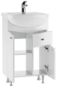 Тумба-умывальник напольный Айсберг Волна 55 белый DA1017T+Вн МуБ03, 5