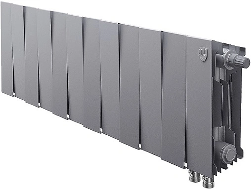 Радиатор биметаллический 12 секций нижнее правое подключение Royal Thermo PianoForte VD 200 Silver Satin RTPSSVDR20012