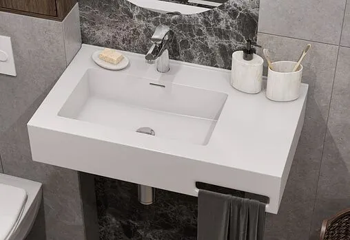 Раковина Aquaton Квадро Про 80 L с полотенцедержателем белый 1A734431QA01L