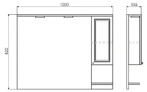 Шкаф-зеркало Comforty Севилья 100 R cлоновая кость 00003132628CF Шкаф-зеркало Comforty Севилья 100 R cлоновая кость 00003132628CF, 2