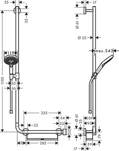 Душевая стойка Hansgrohe Raindance Select S 120 3jet 110см левосторонняя хром/белый 26324400 Душевая стойка Hansgrohe Raindance Select S 120 3jet 110см левосторонняя хром/белый 26324400, 2