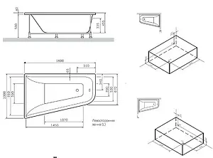Каркас для ванны Am.Pm Spirit 160х100 W72A-160-100W-R2 Каркас для ванны Am.Pm Spirit 160х100 W72A-160-100W-R2, 2