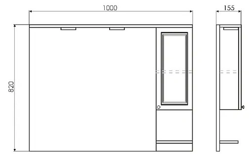 Шкаф-зеркало Comforty Севилья 100 R cлоновая кость 00003132628CF