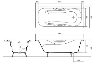 Ванна чугунная Aquatek Гамма 180х80 AQ8080FH-00 Ванна чугунная Aquatek Гамма 180х80 AQ8080FH-00, 2
