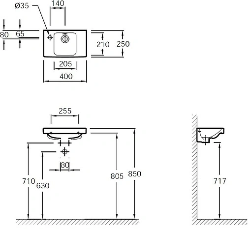 Раковина Jacob Delafon Odeon Up 40 белый E4759G-00