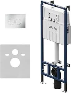 Инсталляция для подвесного унитаза Set 4 в 1 Am.Pm MasterFit I012710.0131 с кнопкой хром матовый Инсталляция для подвесного унитаза Set 4 в 1 Am.Pm MasterFit I012710.0131 с кнопкой хром матовый, 1