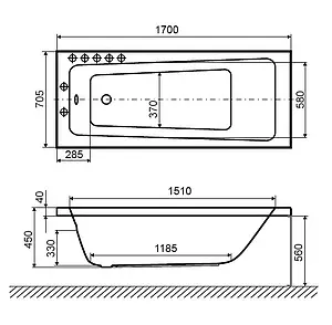 Ванна акриловая Excellent Ava 170x70 WAEX.AVA.17WH Ванна акриловая Excellent Ava 170x70 WAEX.AVA.17WH, 3