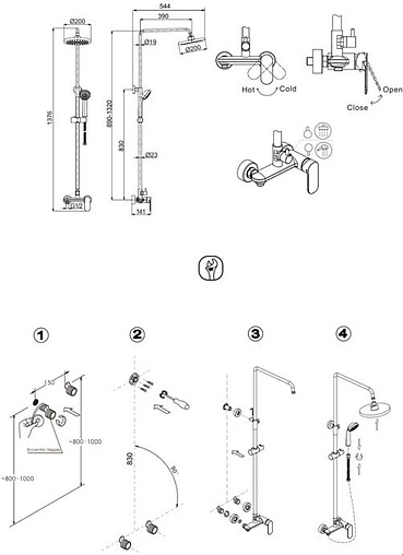 Душевая система со смесителем для душа Bravat Opal R хром F9125183CP-A2-RUS