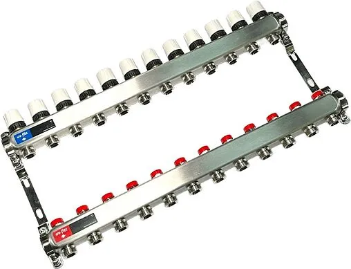 Группа коллекторная без расходомеров 12 отводов 1&quot;в/в x ¾&quot;ек Uni-fitt TECHNO 451W4312