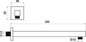 Держатель верхнего душа на стену Aquatek чёрный матовый AQ2175MB, 2