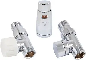 Комплект вентилей терморегулирующих прямых М22x1.5 x ½"н Schlosser Elegant Mini хром 603400049 Комплект вентилей терморегулирующих прямых М22x1.5 x ½"н Schlosser Elegant Mini хром 603400049, 1