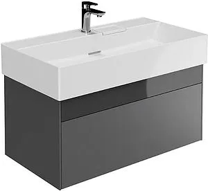 Тумба-умывальник подвесная Kerama Marazzi Logica 90 стальной серый LOG.90.2\ST+LO.wb.90.1 Тумба-умывальник подвесная Kerama Marazzi Logica 90 стальной серый LOG.90.2\ST+LO.wb.90.1, 1