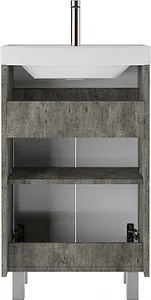 Тумба-умывальник напольная Домино Karlo 50 белый/бетон DK5308T+4627173210157, 5