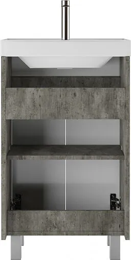 Тумба-умывальник напольная Домино Karlo 50 белый/бетон DK5308T+4627173210157