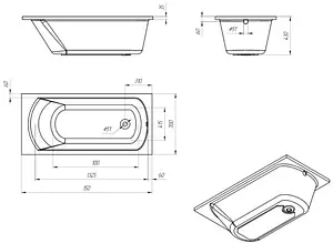 Ванна акриловая Eurolux Miamika 150х70 E1015070021 Ванна акриловая Eurolux Miamika 150х70 E1015070021, 2