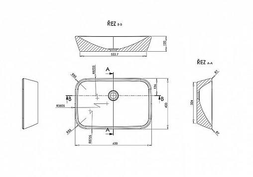 Раковина Ravak Ceramic 60 R белый XJX01160002