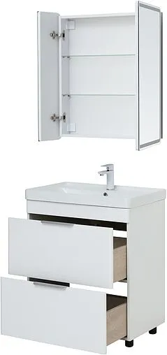 Тумба-умывальник напольная Aquanet Ирис new 70 белый глянец 00310153+