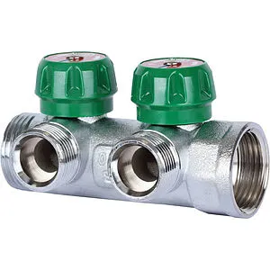 Коллектор регулирующий проходной 2 отвода 1"в/н x ¾"ек Stout SMB-6850-013402 Коллектор регулирующий проходной 2 отвода 1"в/н x ¾"ек Stout SMB-6850-013402, 1