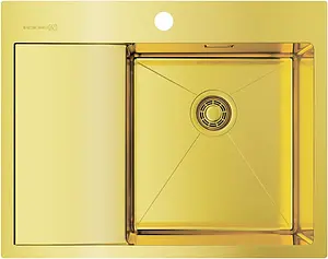 Мойка кухонная Omoikiri Akisame 65-LG-R светлое золото 4973084 Мойка кухонная Omoikiri Akisame 65-LG-R светлое золото 4973084, 1
