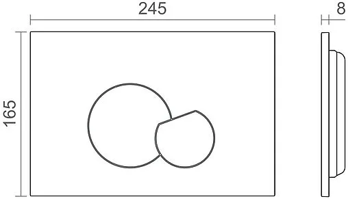 Клавиша смыва для унитаза CTESI Thea BK0202161 черный матовый