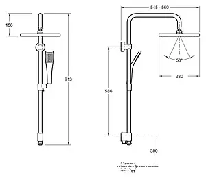 Душевая система без смесителя Jacob Delafon Eo хром E11716-CP Душевая система без смесителя Jacob Delafon Eo хром E11716-CP, 3