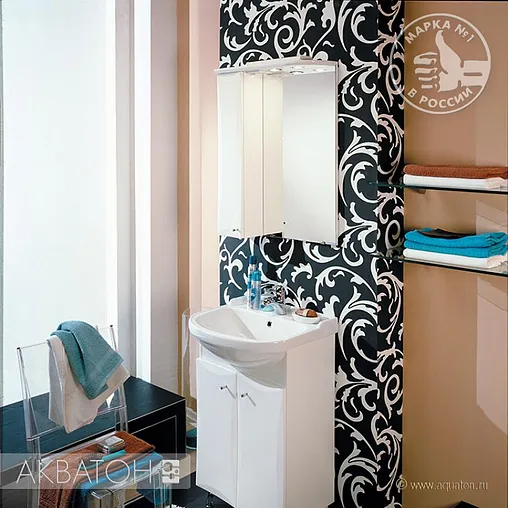 Тумба под умывальник напольная Aquaton Джимми 57 M белый 1A250401DJ010