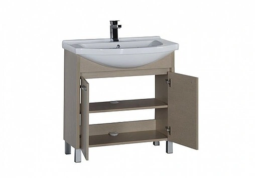 Тумба под умывальник напольная Aquanet Донна 80 дуб светлый 00168931