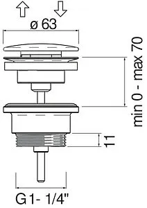 Выпуск автоматический для раковины Nobili чёрный матовый AV00110/11BM Выпуск автоматический для раковины Nobili чёрный матовый AV00110/11BM, 2