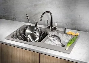 Смеситель для кухни с подключением к фильтру Omoikiri Okinawa-SI античное серебро/чёрный кристалл 4994057 Смеситель для кухни с подключением к фильтру Omoikiri Okinawa-SI античное серебро/чёрный кристалл 4994057, 3