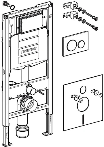 Комплект 6 в 1 Geberit Acanto 500.301.KJ.A с кнопкой Sigma 20 115.882.11.1 белый глянцевый Комплект 6 в 1 Geberit Acanto 500.301.KJ.A с кнопкой Sigma 20 115.882.11.1 белый глянцевый