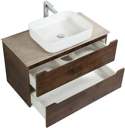 Тумба-умывальник подвесная BelBagno ETNA 100 Rovere Moro ETNA-1000-2C-SO-RW-P+