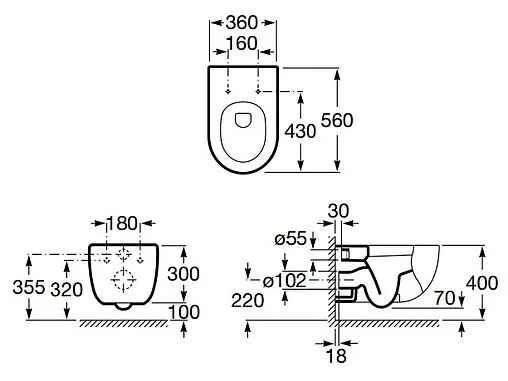 Унитаз подвесной безободковый Roca Meridian Rimless белый 34624L000