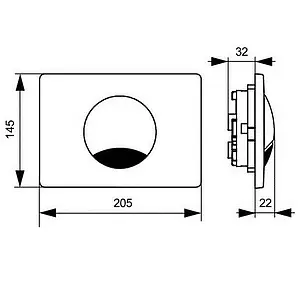 Клавиша смыва для унитаза Sanit S705 16.705.00 сатин, 2