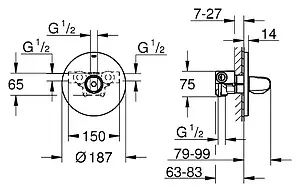 Термостат для 1 потребителя Grohe Grohtherm 1000 New хром 34573000 Термостат для 1 потребителя Grohe Grohtherm 1000 New хром 34573000, 2