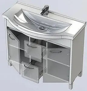 Тумба-умывальник напольная Aquanet Донна 100 дуб белый 00169182+00168866, 4