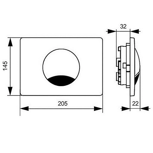 Клавиша смыва для унитаза Sanit S705 16.705.00 сатин