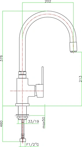Смеситель для кухни Fiore Katana хром 77CR5480 Смеситель для кухни Fiore Katana хром 77CR5480