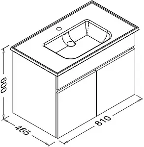 Тумба-умывальник подвесная ISVEA Trio 80 орех 24TRS162080I Тумба-умывальник подвесная ISVEA Trio 80 орех 24TRS162080I, 2